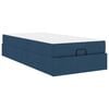 vidaXL Estrutura de cama com colch&atilde;o 2 unid. Azul tecido