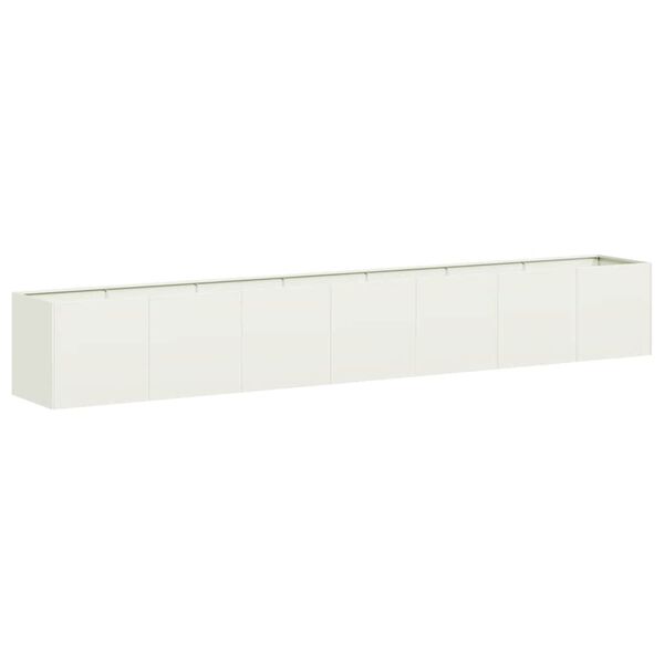 vidaXL Vaso floreira 280x40x40 cm aço laminado a frio branco
