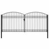vidaXL Port&atilde;o de cerca ASSEN Porta dupla com topo arqueado em a&ccedil;o 400x200 cm