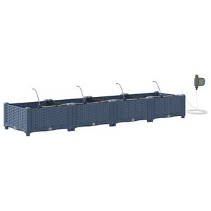 vidaXL Vaso de Jardim 4 unid. Cinzento 160 x 40 x 22 cm PP