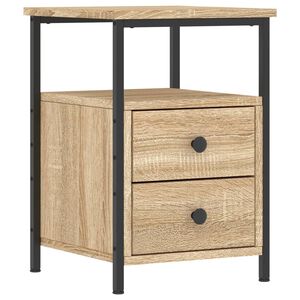 vidaXL Mesa cabeceira 34x35,5x50 cm derivados madeira carvalho sonoma
