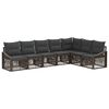 vidaXL Conjunto de Sof&aacute; de Jardim 7 unid. Cinzento vime PE