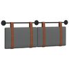 vidaXL Cabeceira Suspensa Liso Cinza Escuro 130 x 55 x 5 cm PU Antigo