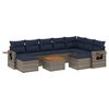 vidaXL Conjunto de sof&aacute; de jardim com 10 pe&ccedil;as e almofadas em rattan sint&eacute;tico cinza