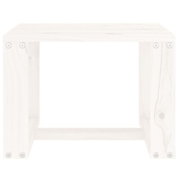 vidaXL Mesa de apoio para jardim 40x38x28,5 cm pinho maci&ccedil;o branco