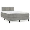 vidaXL Cama boxspring com colch&atilde;o 120x190 cm veludo cinzento-claro