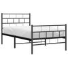 vidaXL Estrutura de cama com cabeceira e p&eacute;s 100x200 cm metal preto