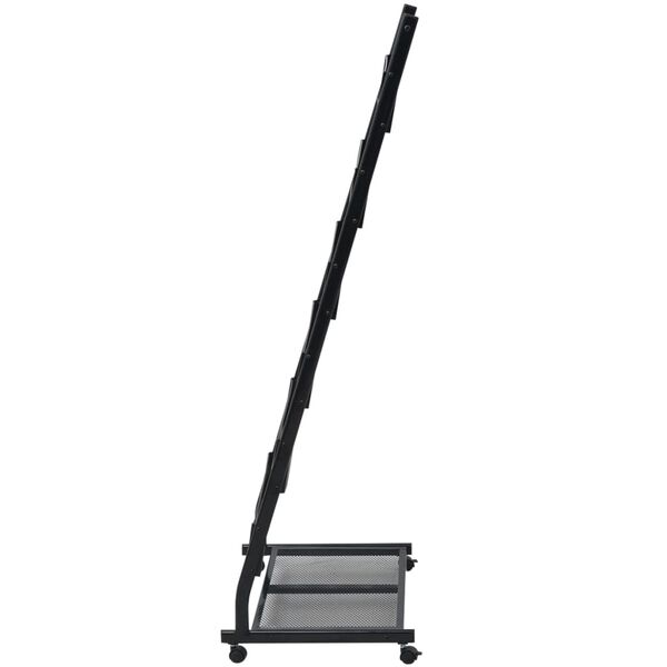 vidaXL Porta-revistas A4 preto 47,5x43x133 cm