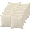 vidaXL Almofada 12 unid. HEERLEN Creme 40 x 40 cm Fleece de microfibra
