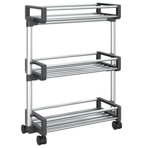 vidaXL Carrinho de arruma&ccedil;&atilde;o 59x20x75 cm alum&iacute;nio