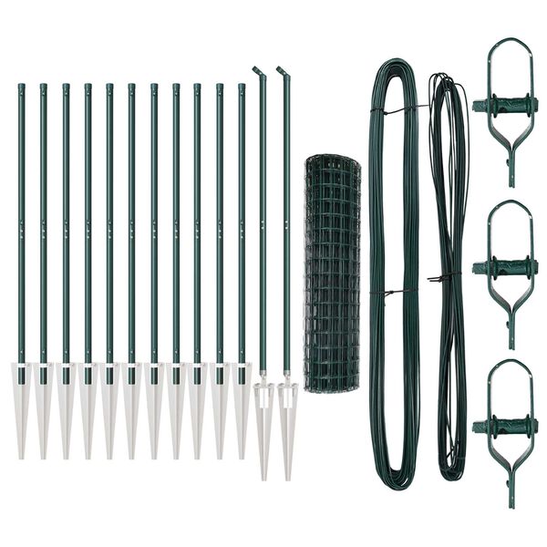 vidaXL Cerca com Poste Verde 1 x 25 m A&ccedil;o e PVC