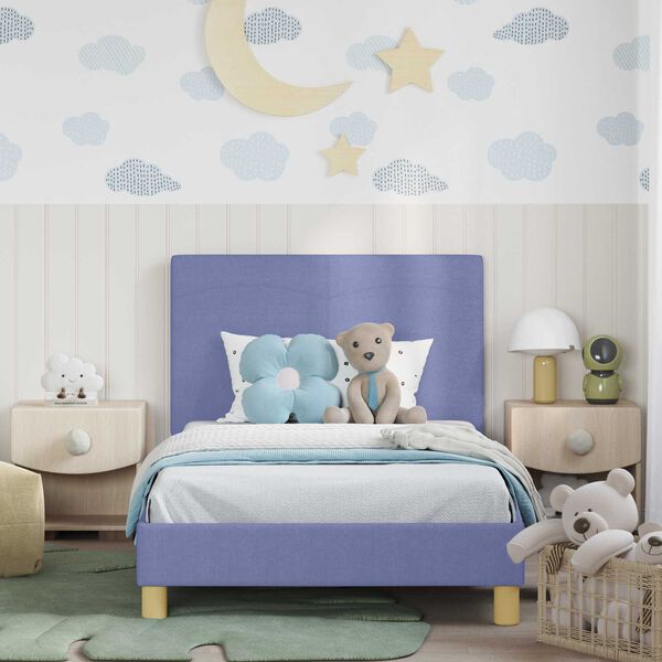 vidaXL Estrutura de Cama Infantil com Cabeceira Azul Jeans 90 x 200 cm