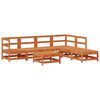 vidaXL Conjunto de Lounge de Jardim 7 pcs Castanho Cera