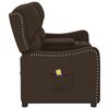 vidaXL Poltrona massagens 2 lug. +suporte copo castanho brilhante