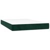 vidaXL Cama boxspring com colch&atilde;o 120x200 cm veludo verde-escuro