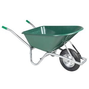 vidaXL Carrinho de m&atilde;o verde 90 l 150 kg a&ccedil;o galvanizado e pl&aacute;stico