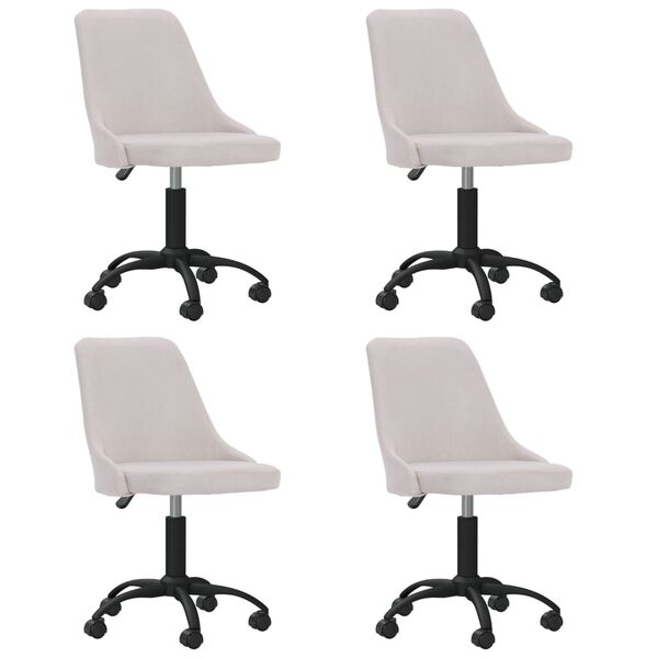 vidaXL Cadeiras de jantar girat&oacute;rias 4 pcs tecido cor creme