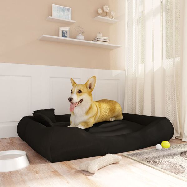 vidaXL Almofad&atilde;o p/ c&atilde;es c/ almofadas 115x100x20cm oxford preto