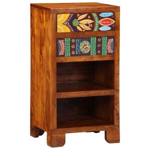 vidaXL Mesa de Apoio Floral com gaveta Castanho 40 x 35 x 75 cm