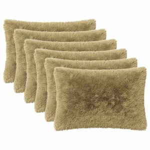 vidaXL Almofada HEERLEN 6 unid. Cinzento-claro Fleece PV