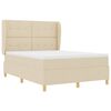 vidaXL Cama Box com colch&atilde;o com cabeceira Creme 200 x 140 cm tecido