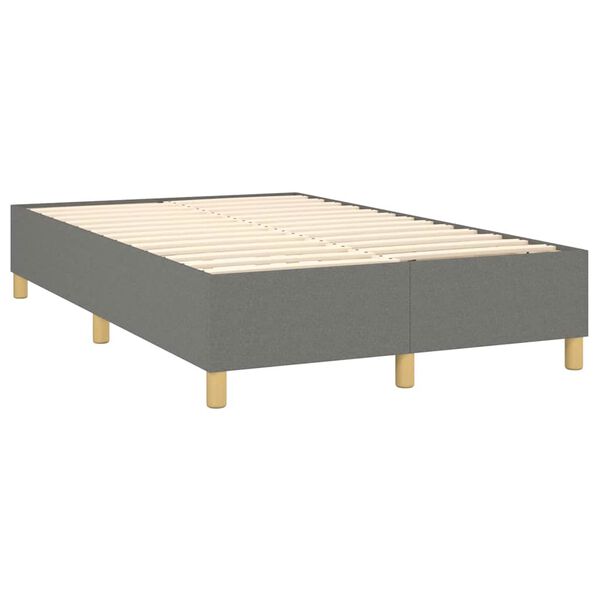 vidaXL Cama boxspring com colch&atilde;o 120x190 cm tecido cinzento-escuro