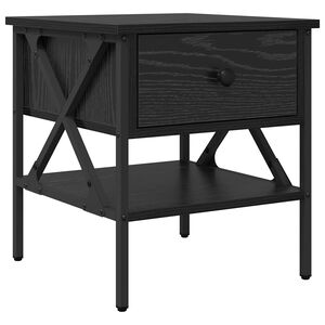 vidaXL Arm&aacute;rio de Cabeceira com gaveta Carvalho preto 40 x 42 x 45 cm