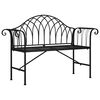 vidaXL Banco de jardim de 2 lugares 128 cm a&ccedil;o preto