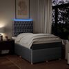 vidaXL Cama boxspring com colch&atilde;o 120x190 cm tecido cinzento-claro