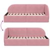 vidaXL Estrutura de Cama de Canto Rosa 80 cm x 200 cm Veludo