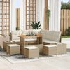 vidaXL Conjunto de Sof&aacute; de Jardim 8 pcs Bege Rattan Sint&eacute;tico