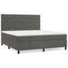 vidaXL Cama com molas/colch&atilde;o 160x200 cm veludo cinzento-escuro