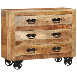 vidaXL Aparador c/ 3 gavetas 80x30x65 madeira mangueira maci&ccedil;a &aacute;spera