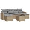 vidaXL 7 pcs conjunto de sof&aacute;s p/ jardim com almofad&otilde;es vime PE bege