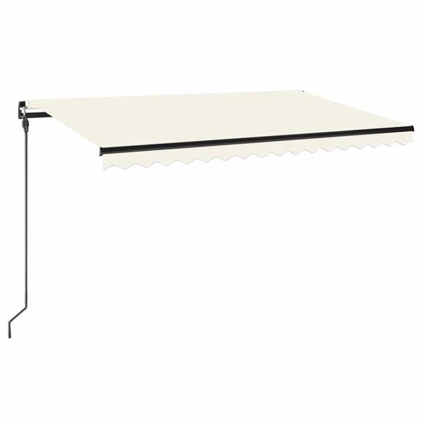 vidaXL Toldo retr&aacute;til manual 450x300 cm cor creme