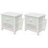 vidaXL Mesas de cabeceira 2 pcs estilo franc&ecirc;s madeira