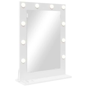 vidaXL Espelho de Vaidade com luzes de tira LED Branco 70 x 50 x 18 cm