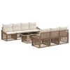 vidaXL Conjunto de Sof&aacute; de Jardim 8 unid. Bege e Branco Creme vime PE