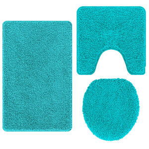 vidaXL Conjunto de Tapetes de Banho Antiderrapantes 3 pcs Turquesa PP