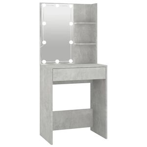 vidaXL Toucador com LEDs 60x40x140 cm cinzento cimento