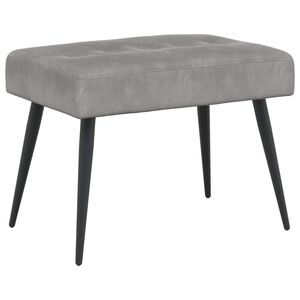 vidaXL Banco com bot&otilde;es estofados Cinzento-claro 60 x 40 x 45 cm