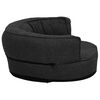 vidaXL Cama para c&atilde;es ergon&oacute;mica 60x42 cm aspeto linho pel&uacute;cia preto