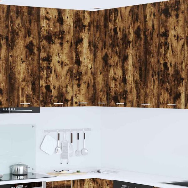 vidaXL Arm&aacute;rio suspenso Carvalho Defumado e Branco 57 x 57 x 100 cm