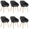 vidaXL Cadeiras de jantar 6 pcs tecido preto