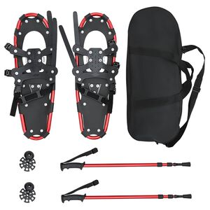 vidaXL Raquetes de neve 3 EM 1 com bast&otilde;es de caminhada 63,5 x 21 cm