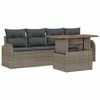 vidaXL Conjunto de Sof&aacute; de Jardim 5 unid. Cinzeto Rattan Sint&eacute;tico
