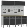 vidaXL Conjunto de Arm&aacute;rios de Trabalho com gaveta 10 unid. Preto