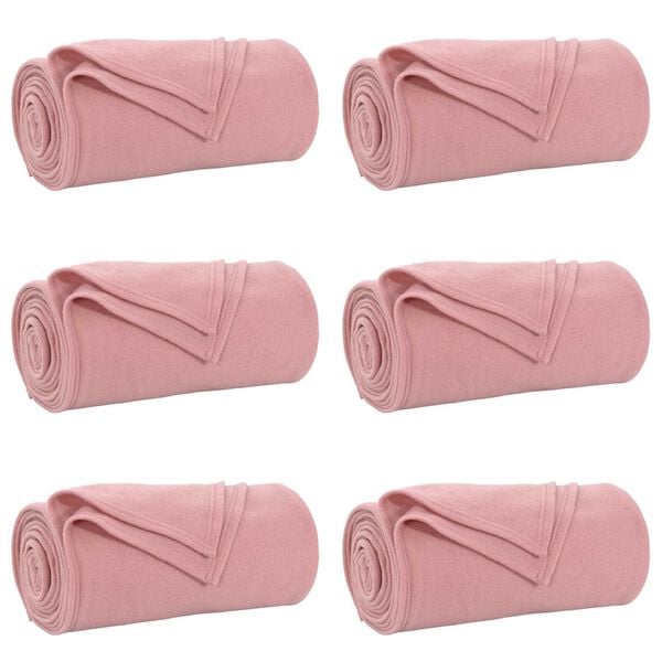 vidaXL Cobertores de Sof&aacute; 6 pcs Rosa 170 x 130 cm L&atilde;