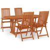 vidaXL 5 pcs conj. jantar para jardim madeira de eucalipto maci&ccedil;a