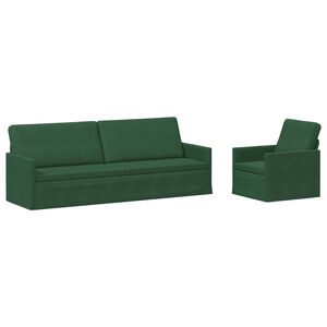 vidaXL Conjunto de Sof&aacute;s 2 pcs Verde Selva Tecido de Veludo Cotele